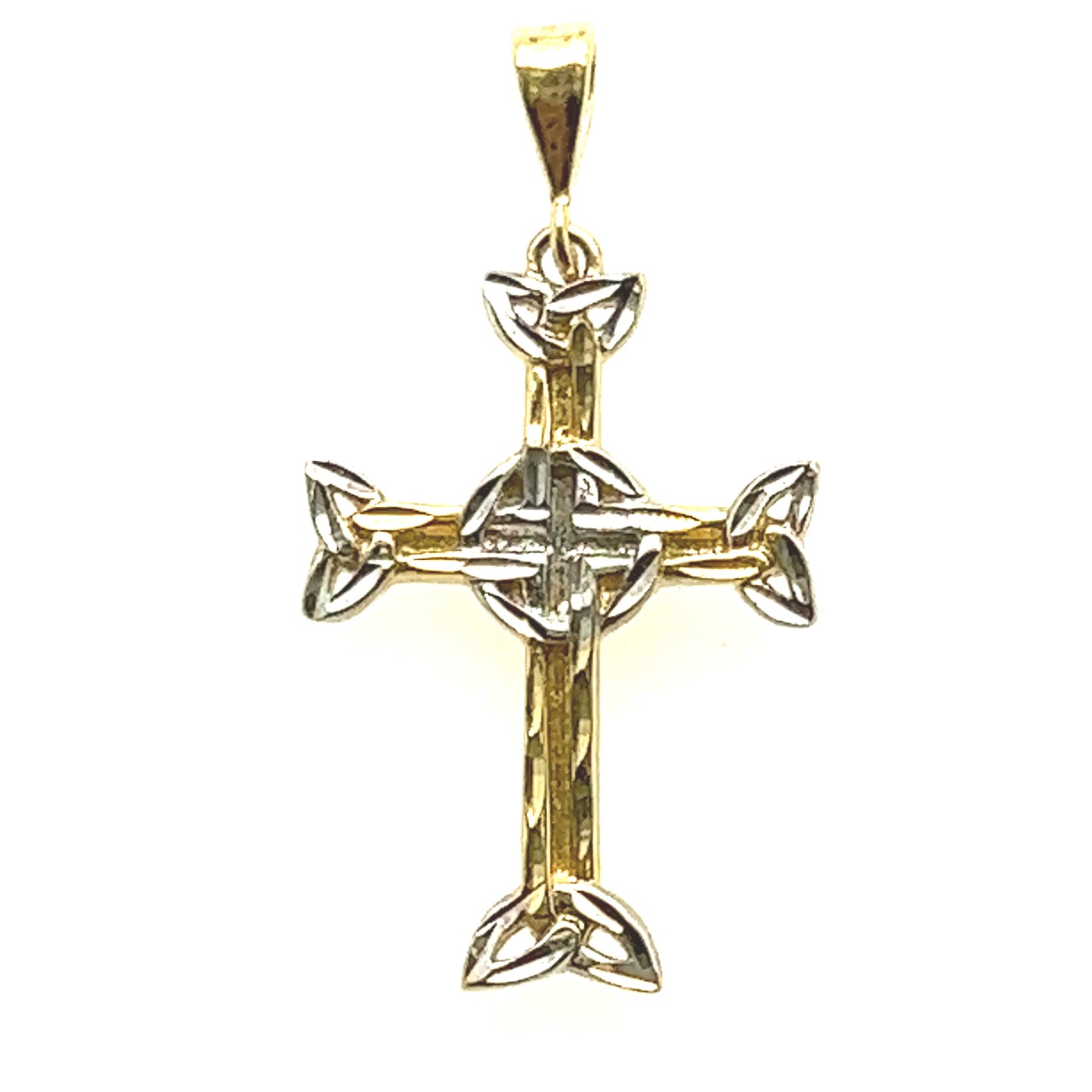 Kreuz Anhänger 585/-Gelbgold/ Weißgold