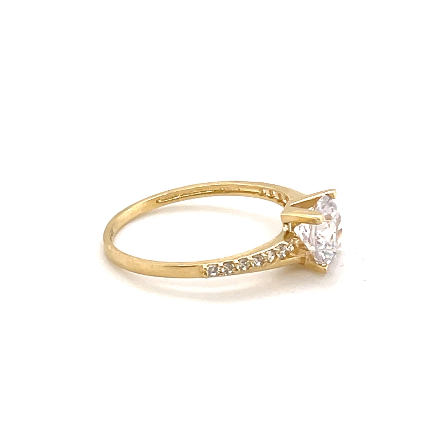 585-/Gelbgold Solitärring Zirkonia