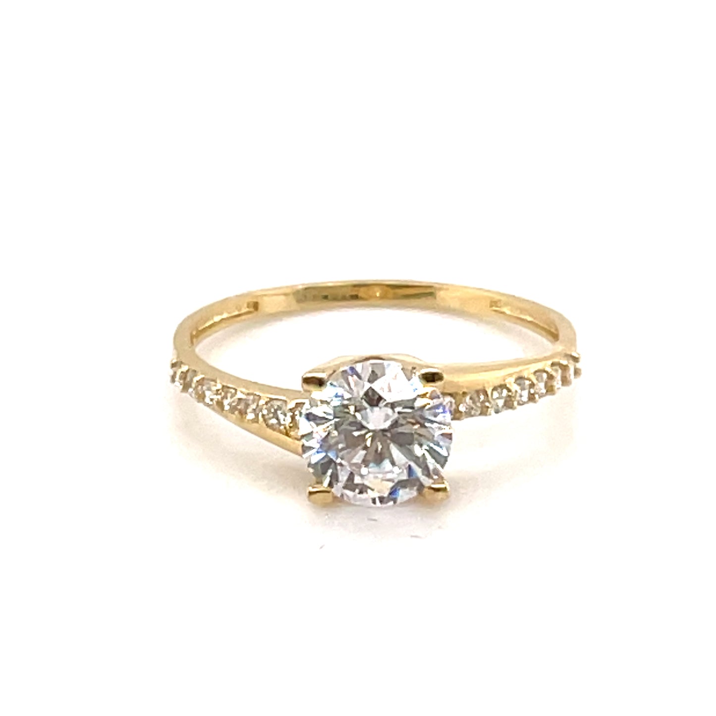 585-/Gelbgold Solitärring Zirkonia