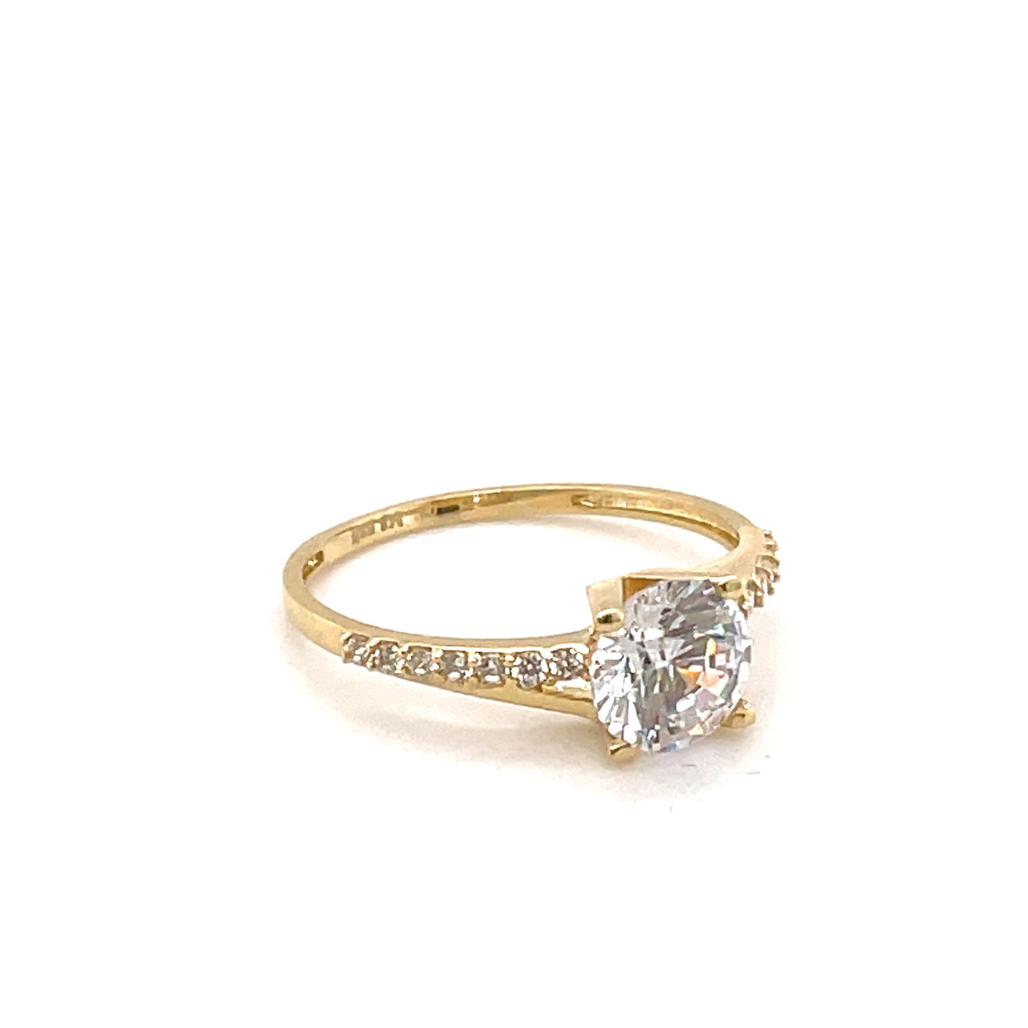 585-/Gelbgold Solitärring Zirkonia