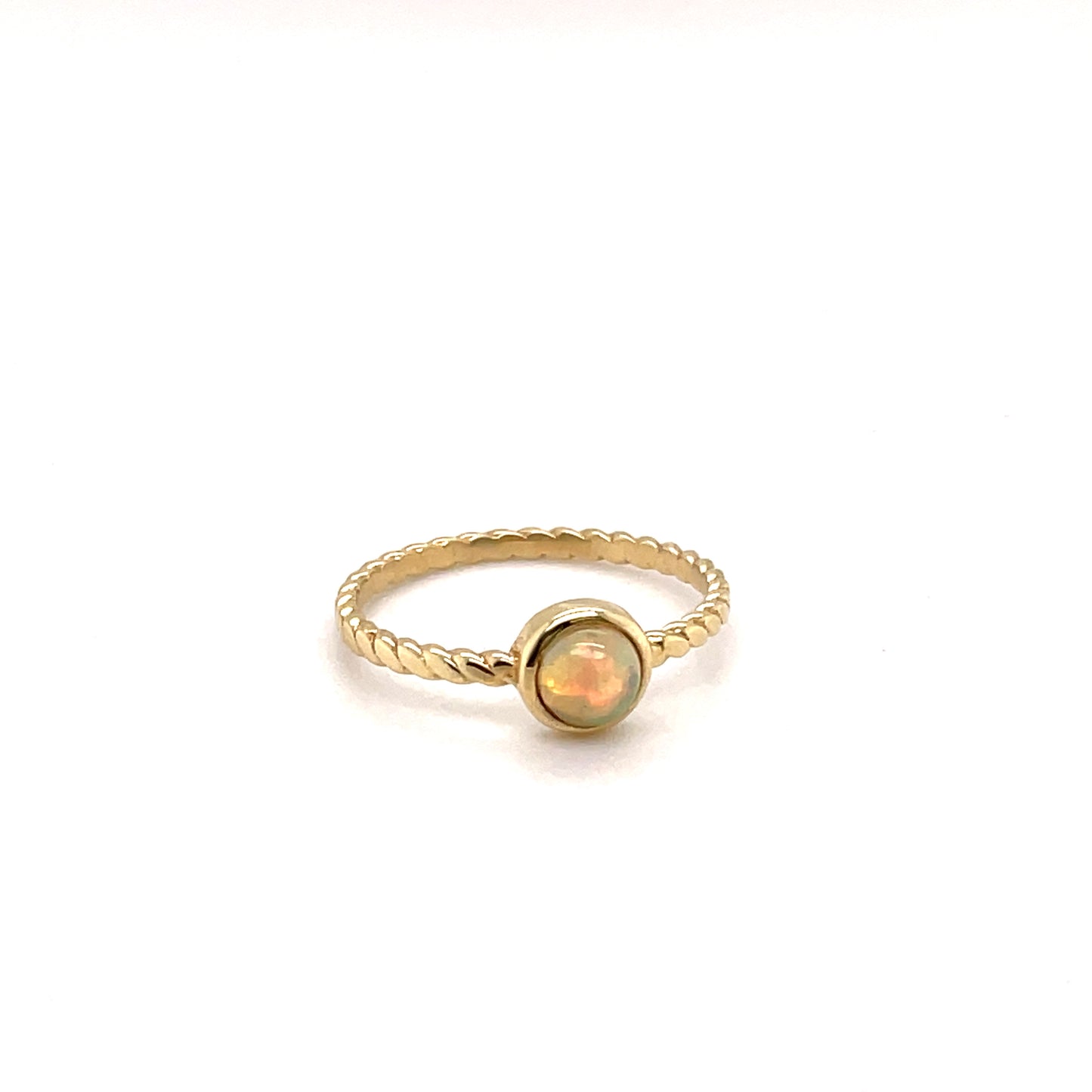 585-/Gold Geflochtener Ring mit Opalstein