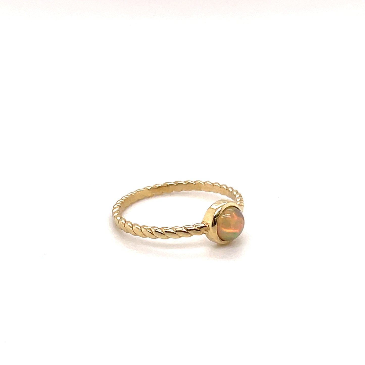 585-/Gold Geflochtener Ring mit Opalstein