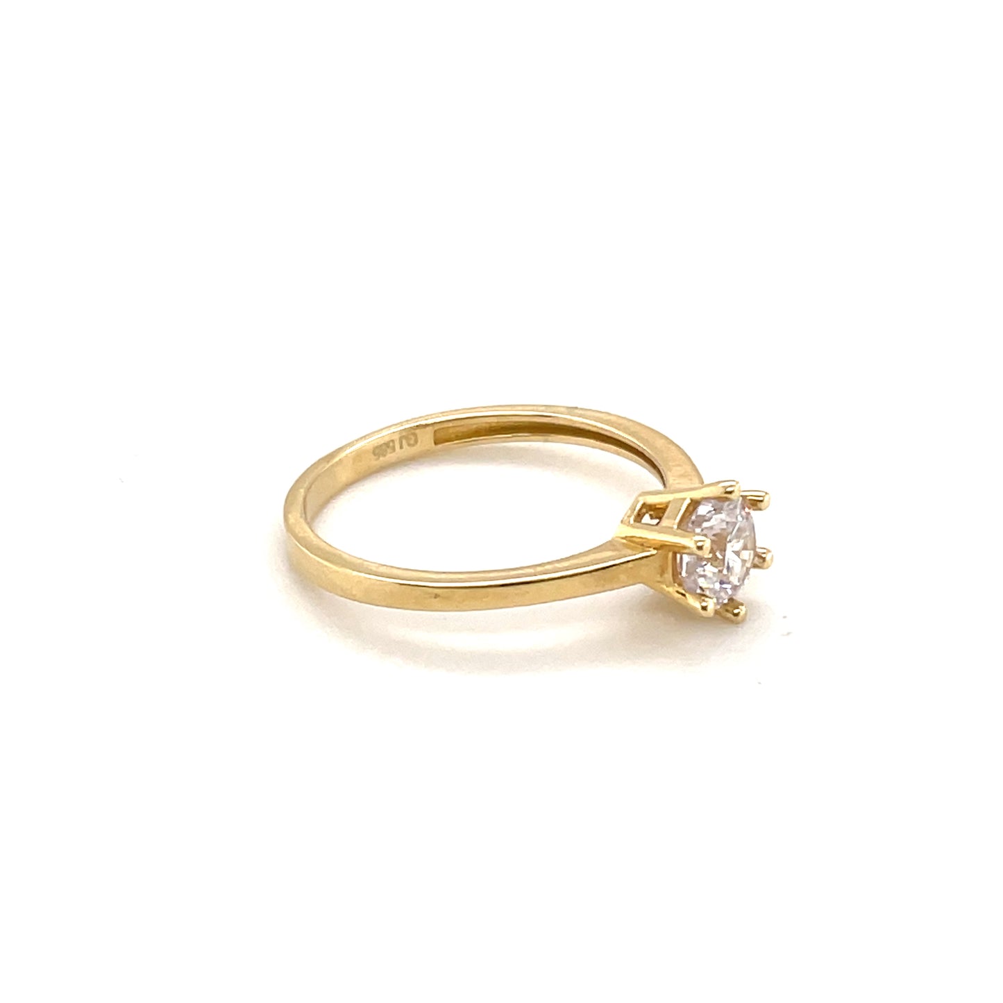 585-/Gelbgold Solitärring Zirkonia