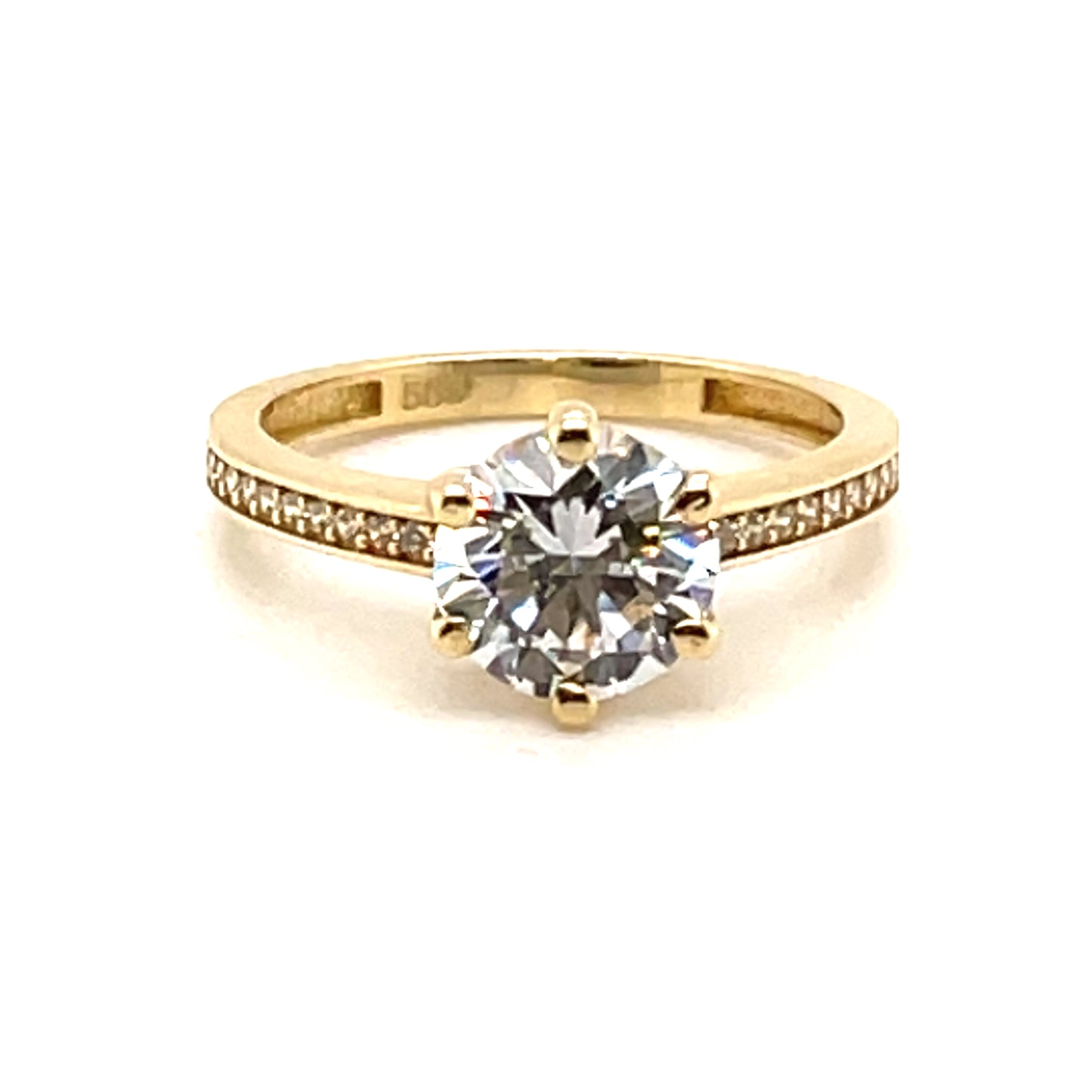 585-/Gold Solitärring Zirkonia