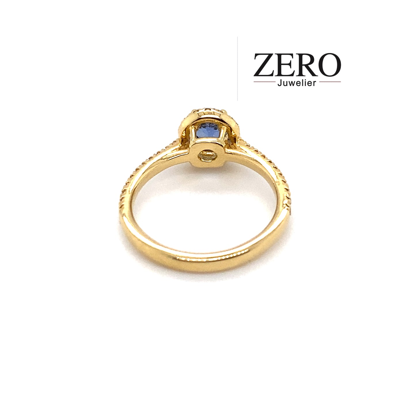 Ring 750/-Gelbgold Saphir Brillanten