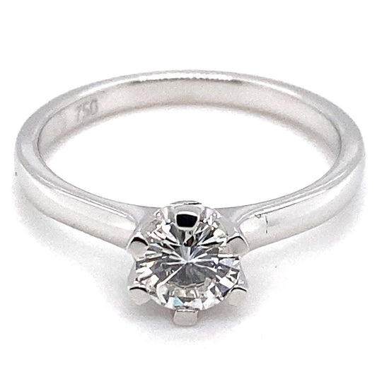 Ring 750/-Weißgold Brillant  Solitär 0,51 ct