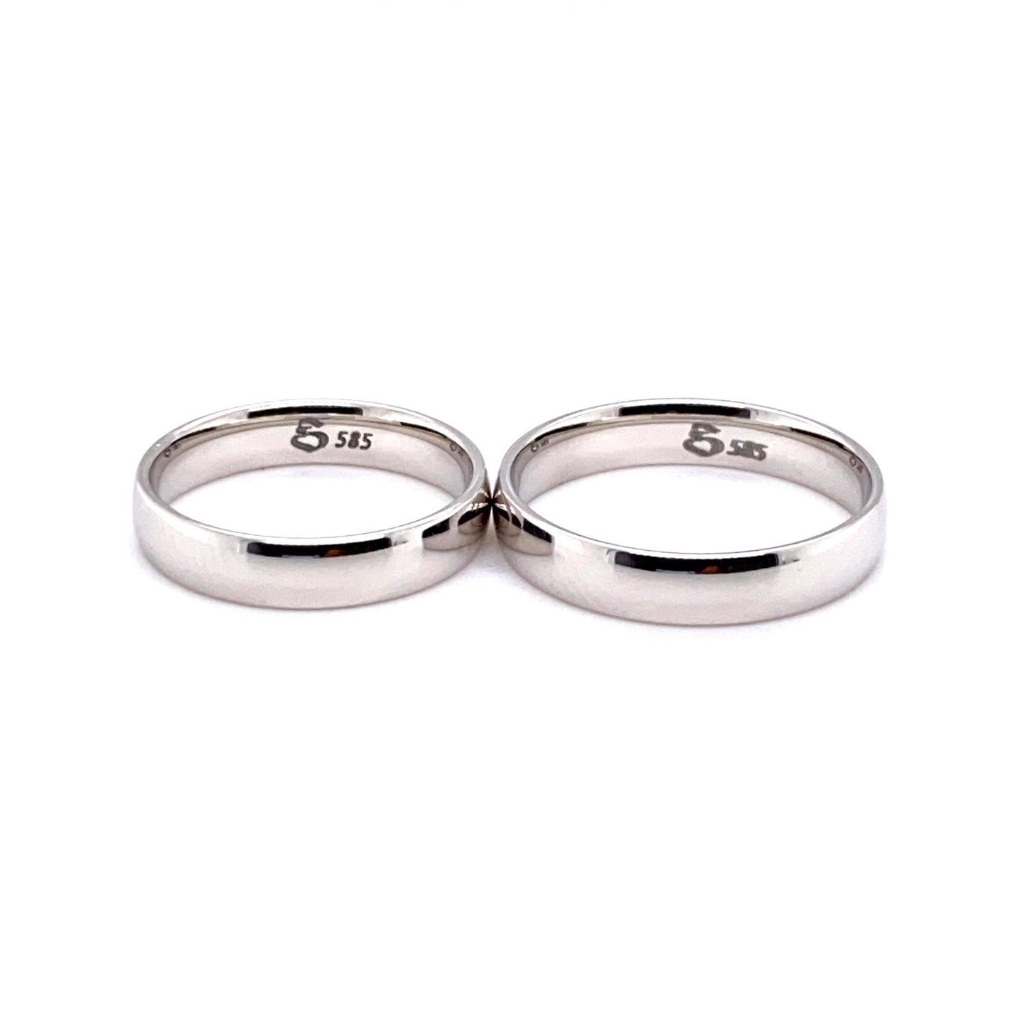 Trauringe 585/-Weißgold 4mm