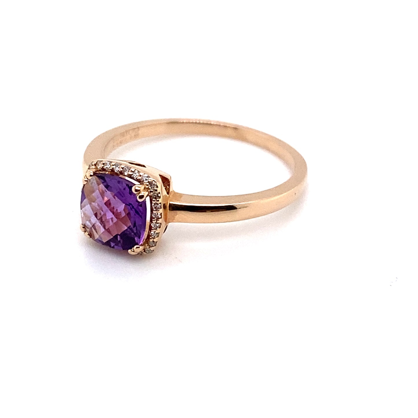 Ring Rotgold Amethyst 585/-Brillanten