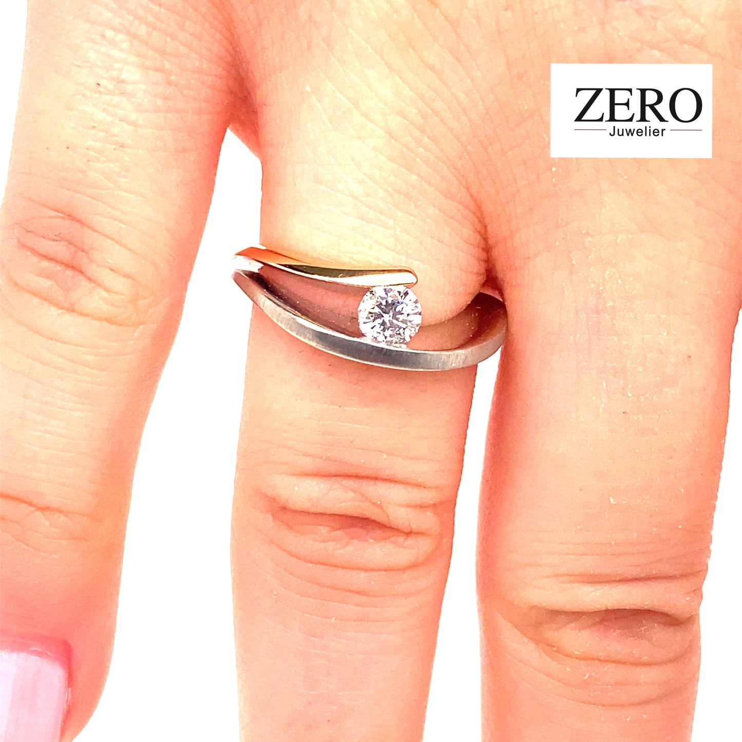 Spannring 750/-Weißgold und Roségold