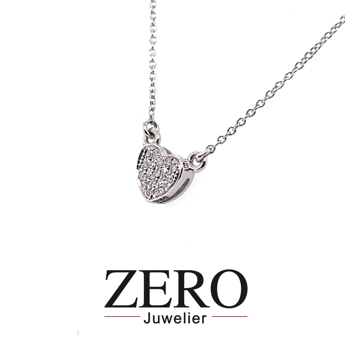Kette mit Anhänger Herz Brillanten 750/-Weißgold