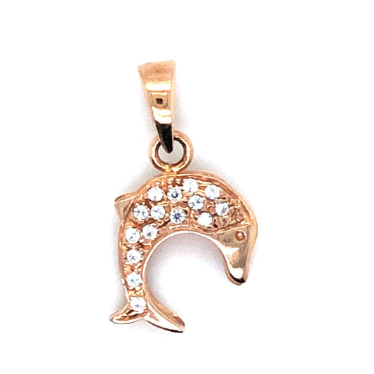 Anhänger 585/-Rotgold Delfin