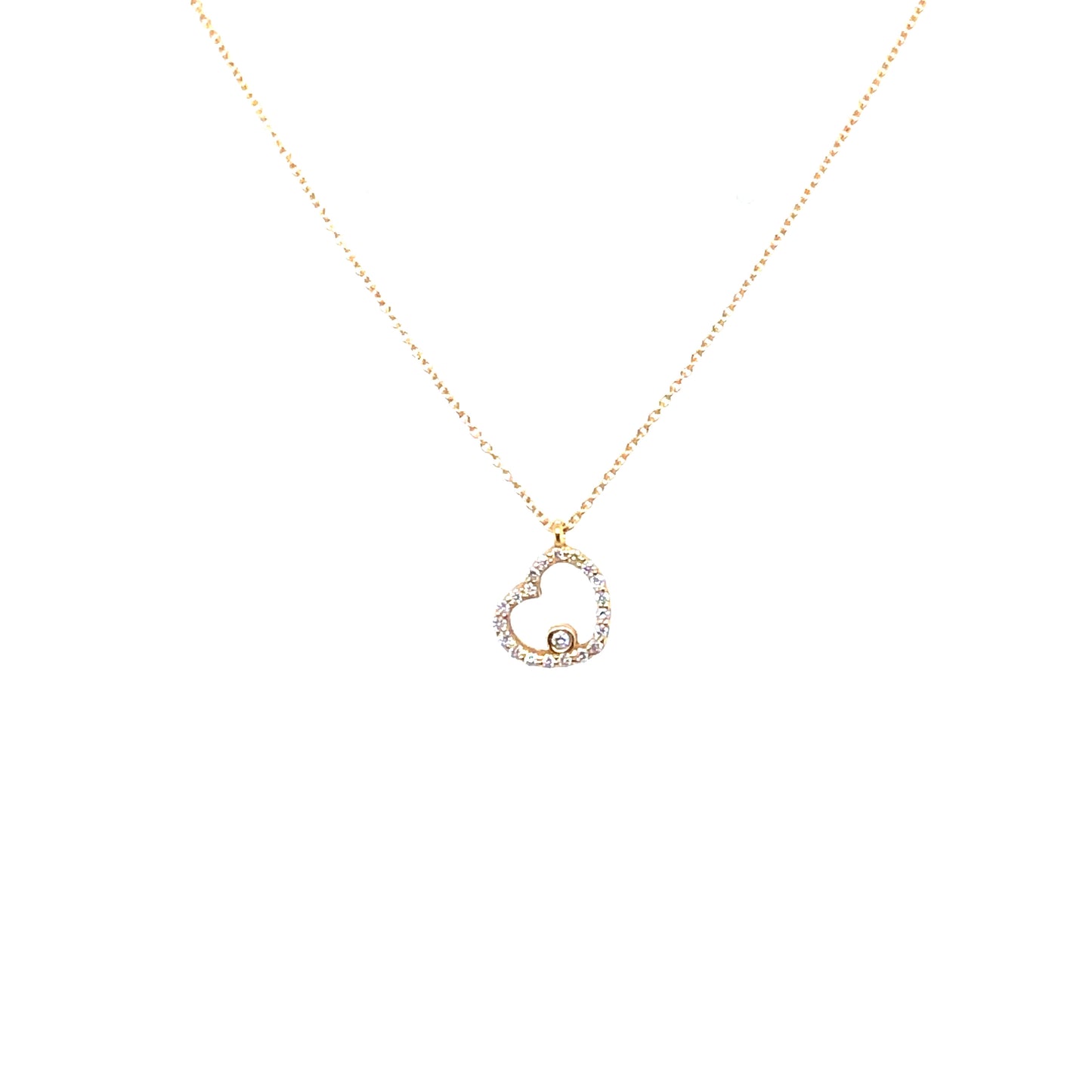 Kette 585/-Gelbgold Herz mit Brillanten