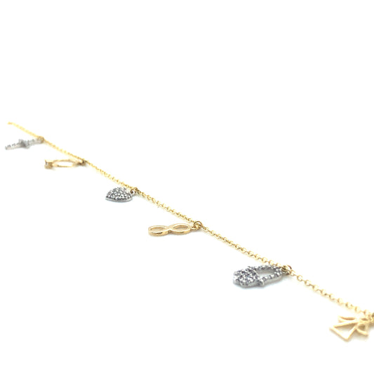 Armband 585/-Gelbgold/-Weißgold Zirkonia