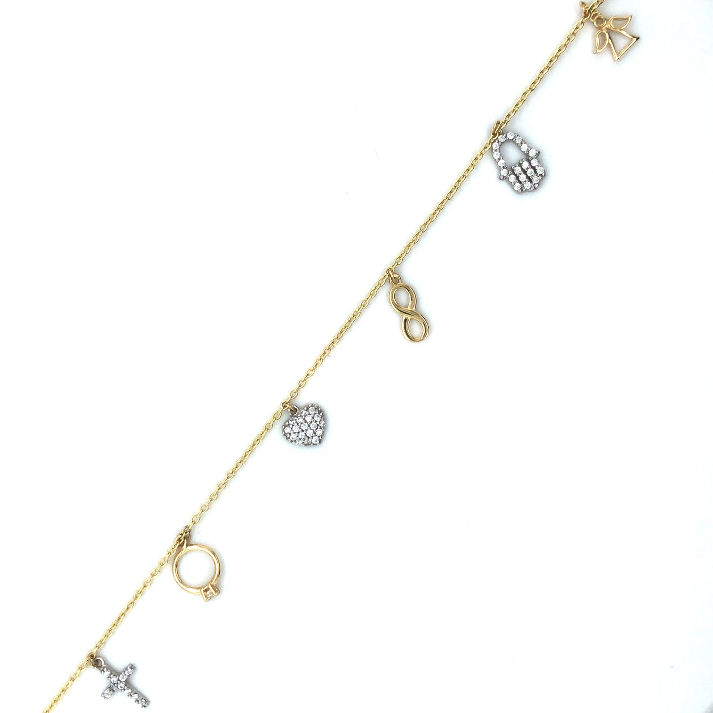 Armband 585/-Gelbgold/-Weißgold Zirkonia