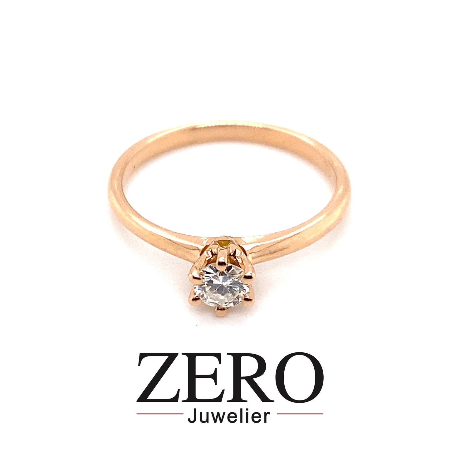 Ring 750/-Rotgold 0,25 ct Brillant