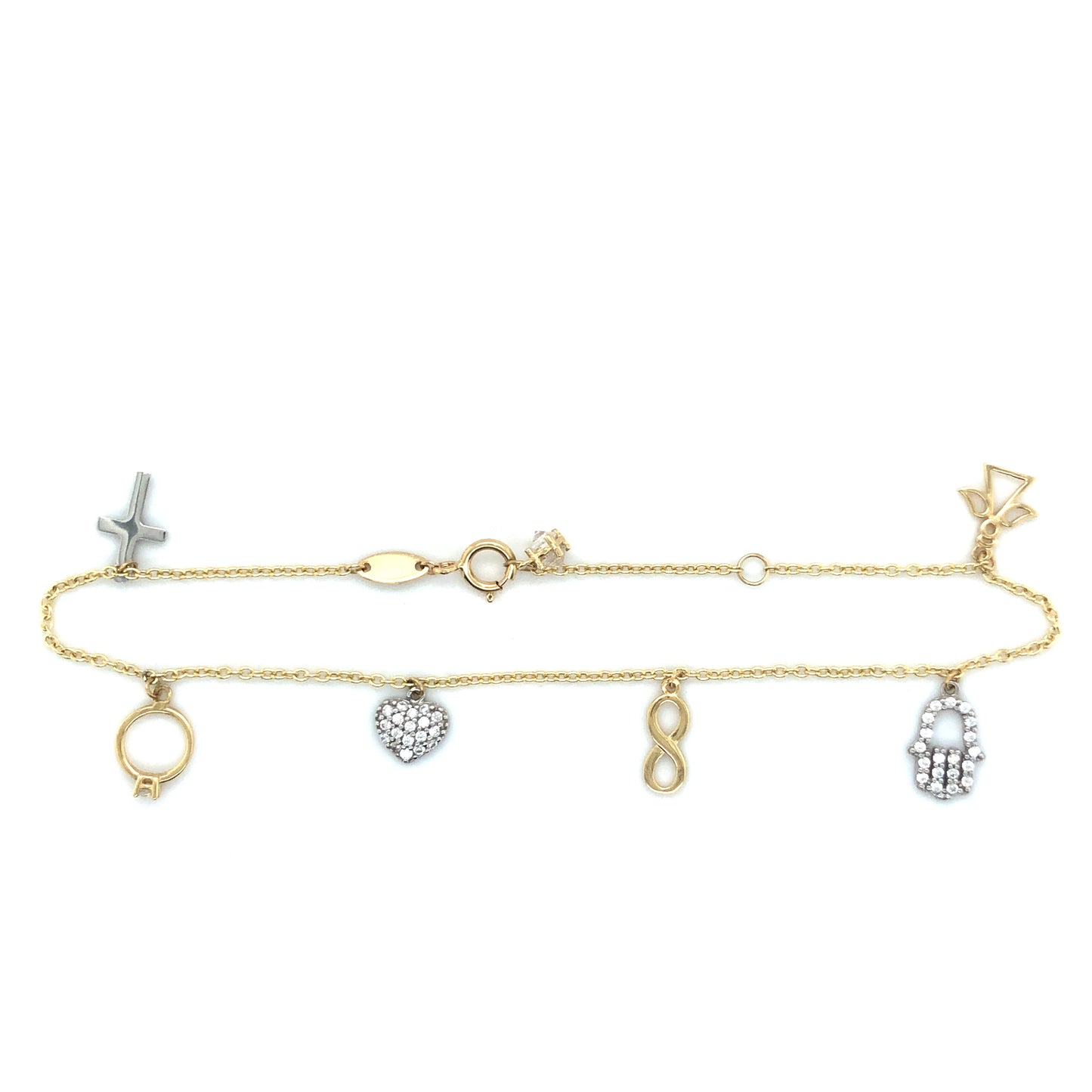 Armband 585/-Gelbgold/-Weißgold Zirkonia