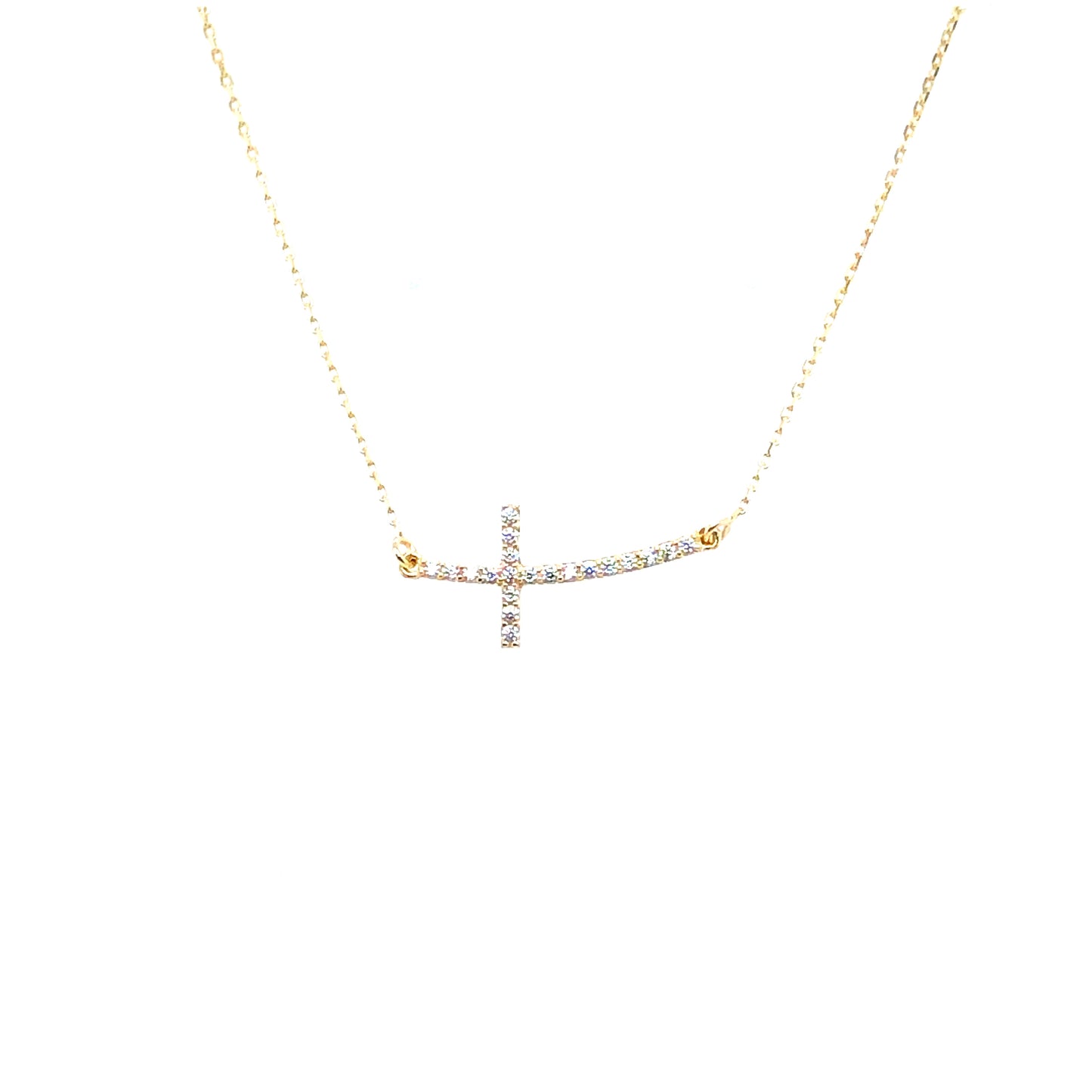 Kette 585/-Gelbgold mit Kreuz