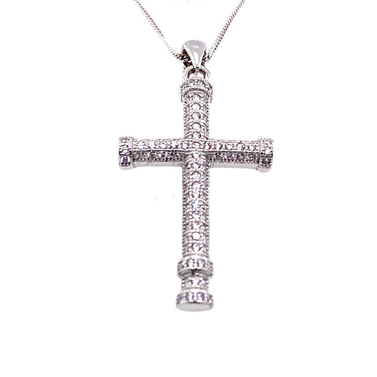 Kette 925/-Silber mit Kreuz