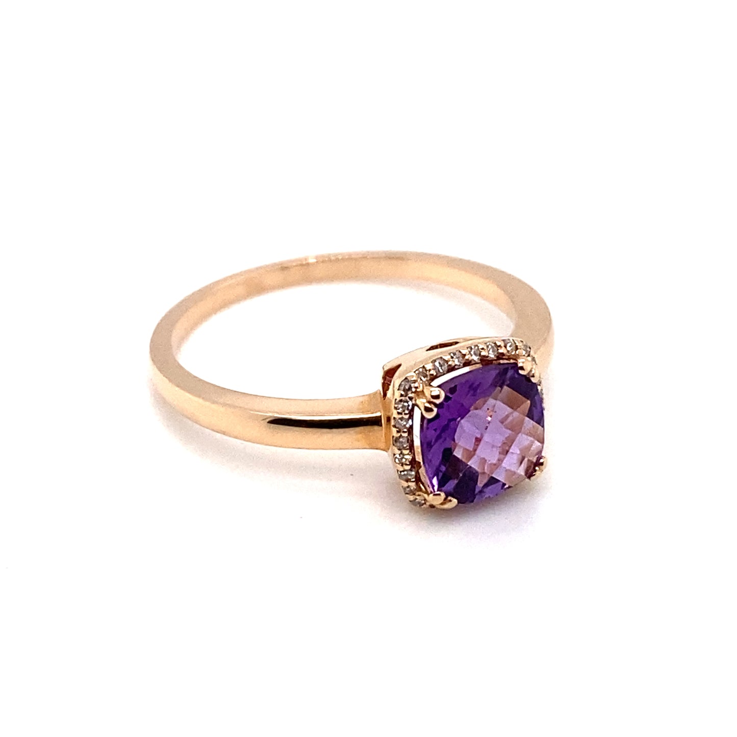 Ring Rotgold Amethyst 585/-Brillanten