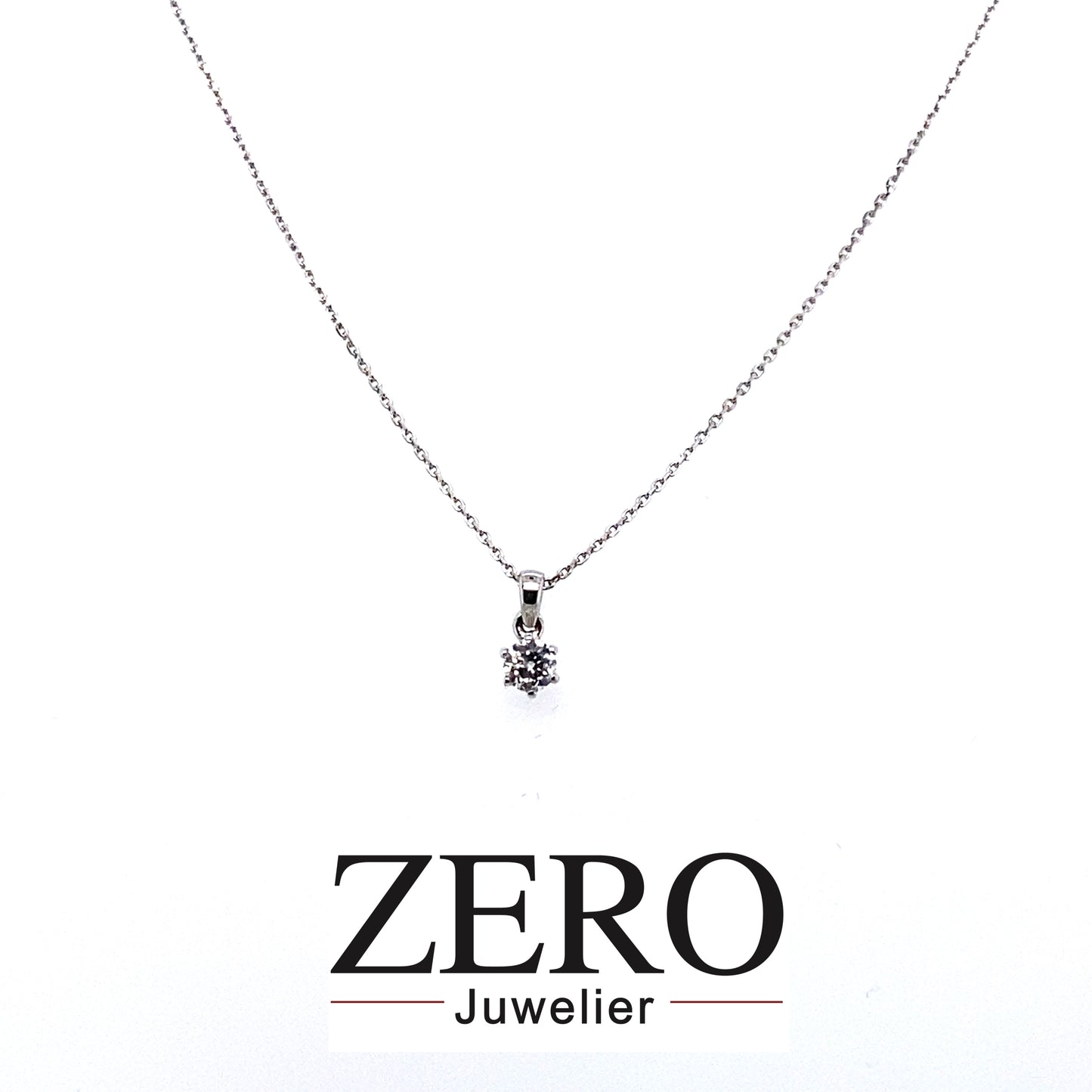 Kette mit Anhänger Brillant Solitär 585/- Weißgold