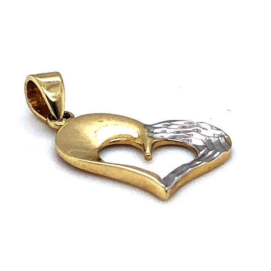 Anhänger 585/-Gelbgold/-Weißgold Herz