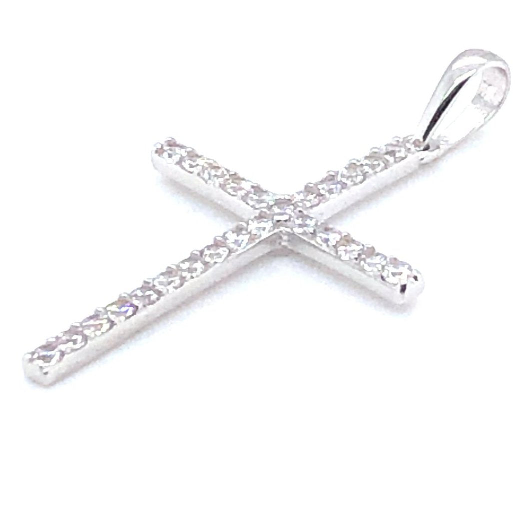 Anhänger 585/-Weißgold Kreuz
