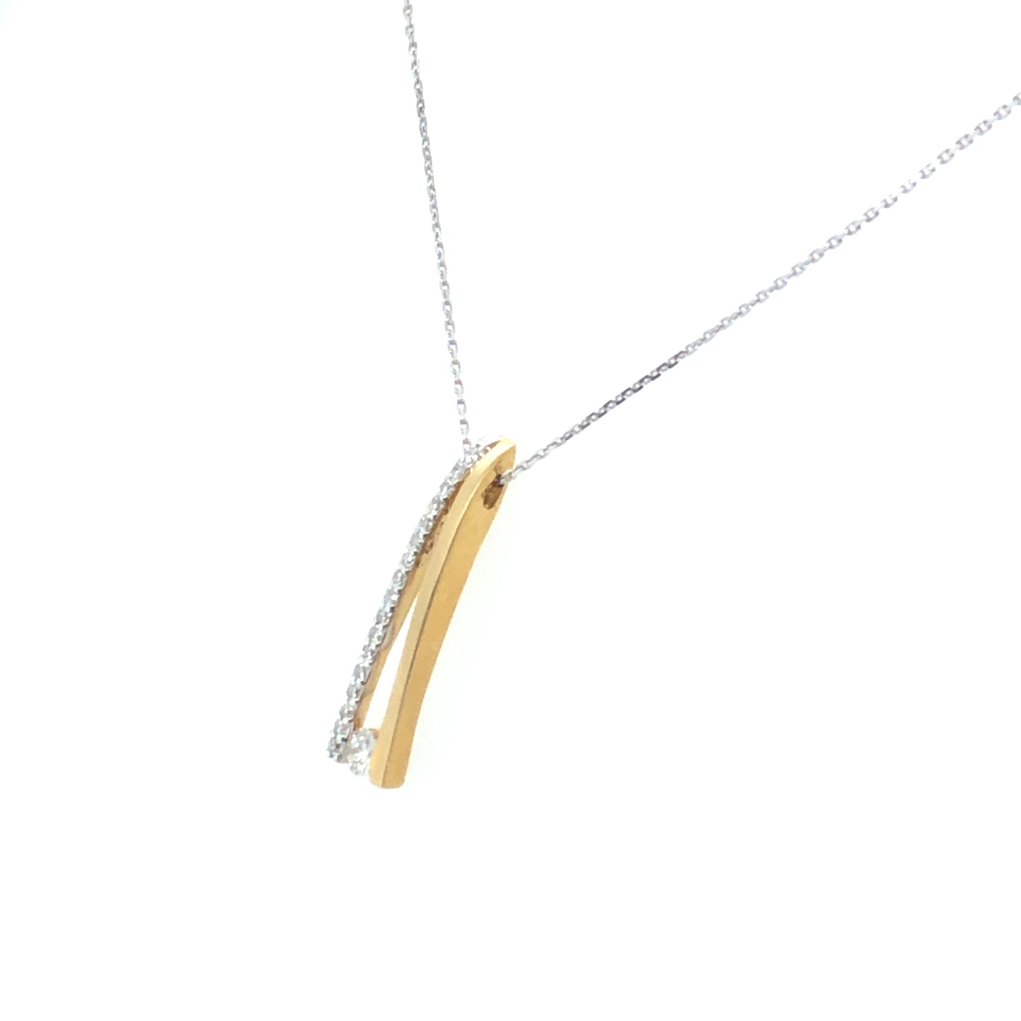 Kette mit Brillantanhänger 585/-Gelbgold/-Weißgold