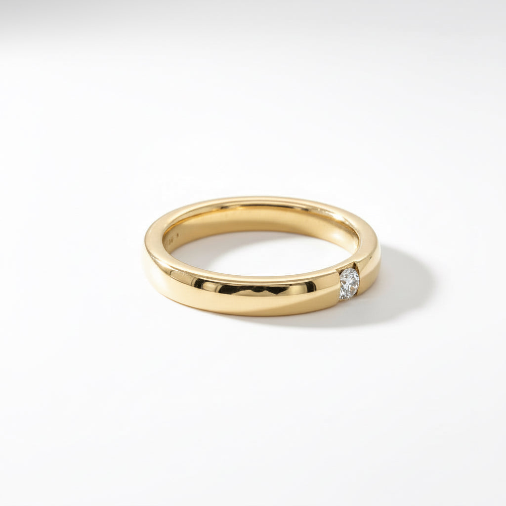 Spannring aus 750 Gelbgold mit Brillant – 0,10 ct