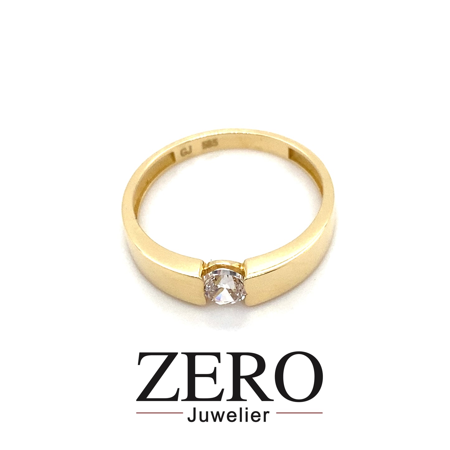 Spannring 585/-Gelbgold Zirkonia