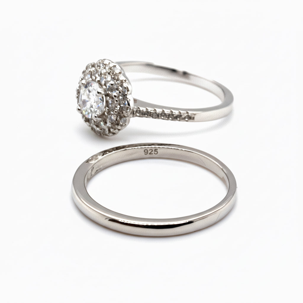 Zweiteiliges Ringset aus 925 Silber – einzeln und kombiniert