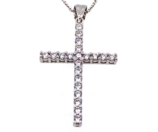 Kette 925/-Silber mit Kreuz