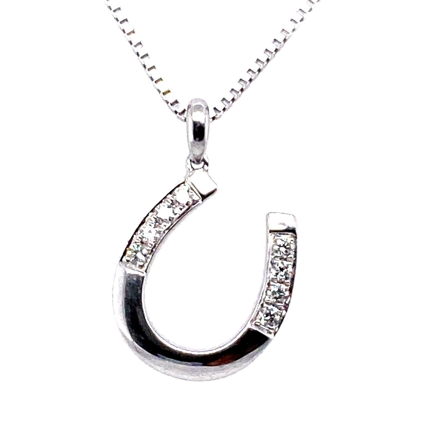 Kette 585/-Weißgold mit Hufeisen Brillanten