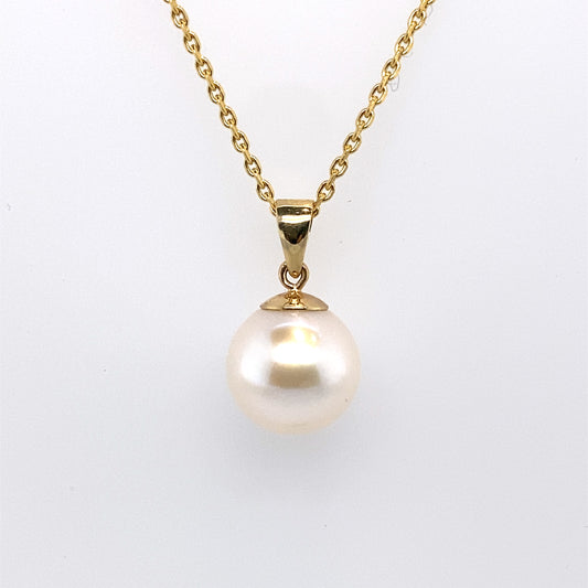 Kette mit Perlenanhänger  585/-Gelbgold