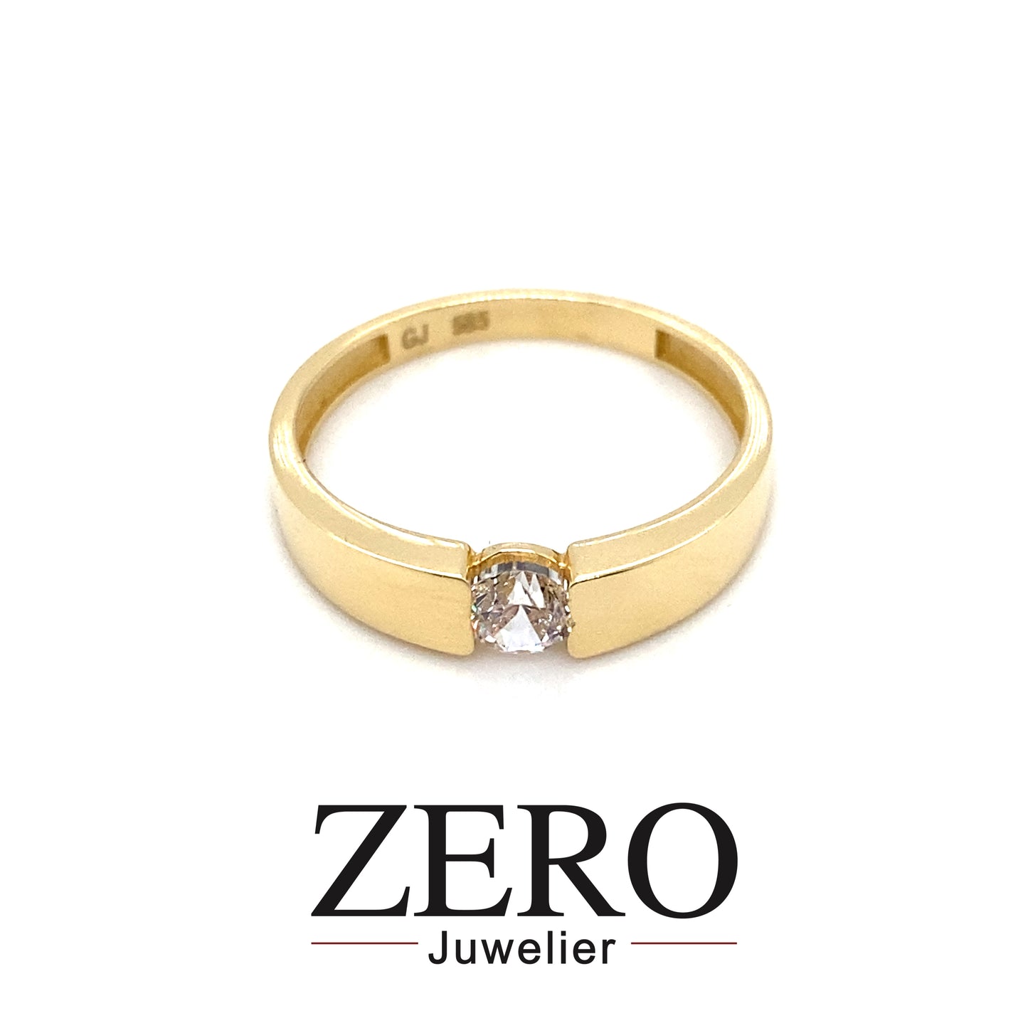 Spannring 585/-Gelbgold Zirkonia