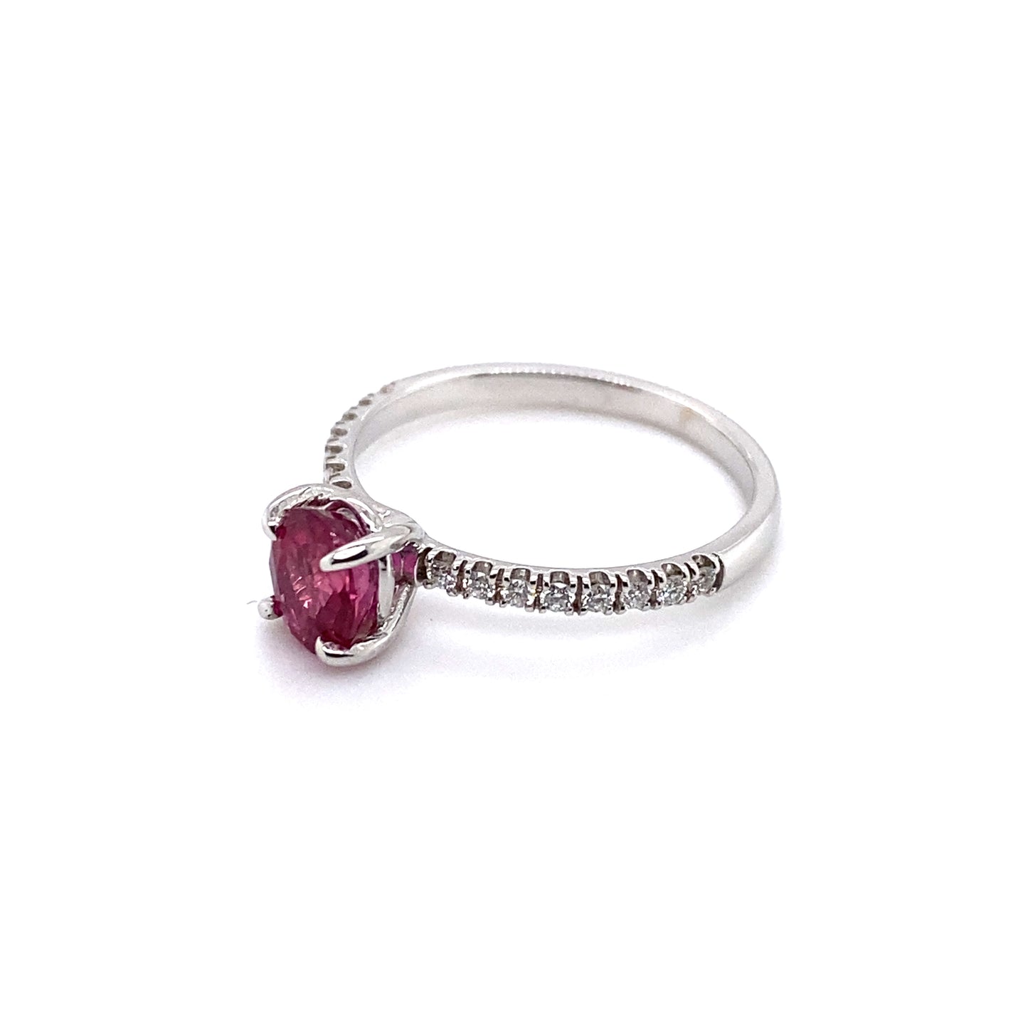 Ring Weißgold 750/- Pink Saphir Brillanten