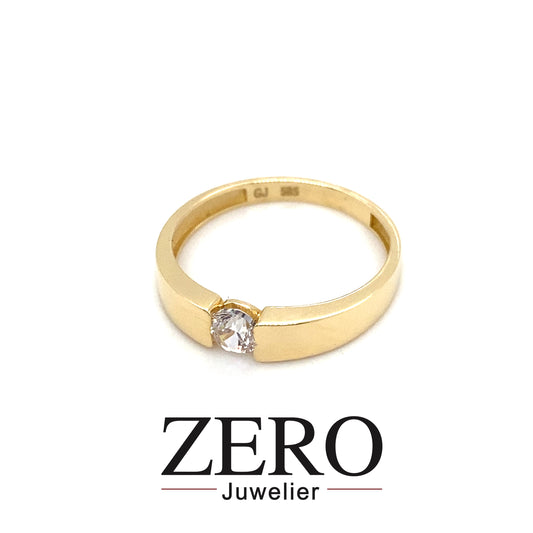 Spannring 585/-Gelbgold Zirkonia