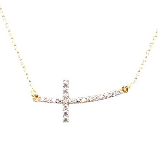 Kette 585/-Gelbgold mit Kreuz