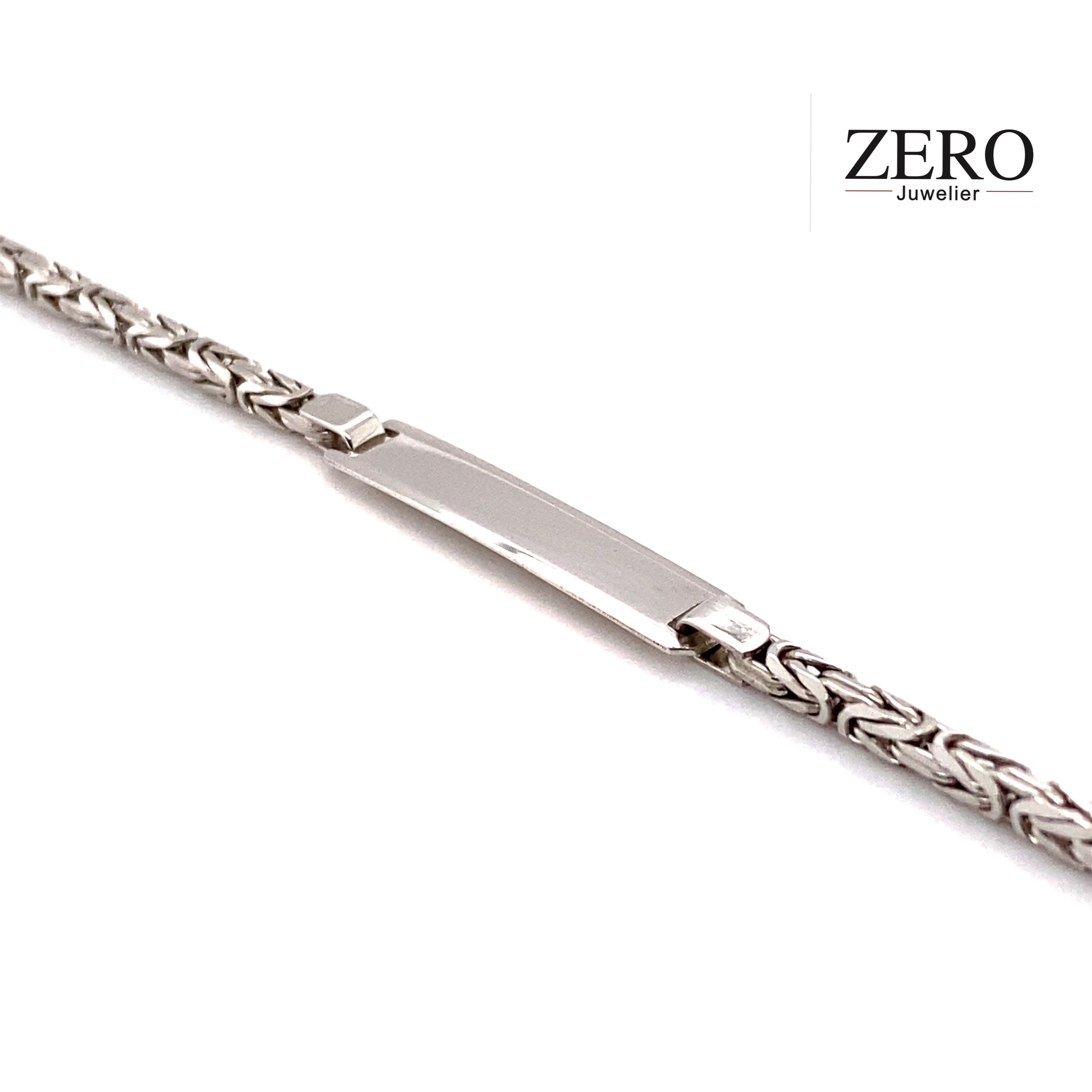 Armband ID 925/-Silber Königskette Gravur Muster – 2,5mm Zero Meile Juwelier