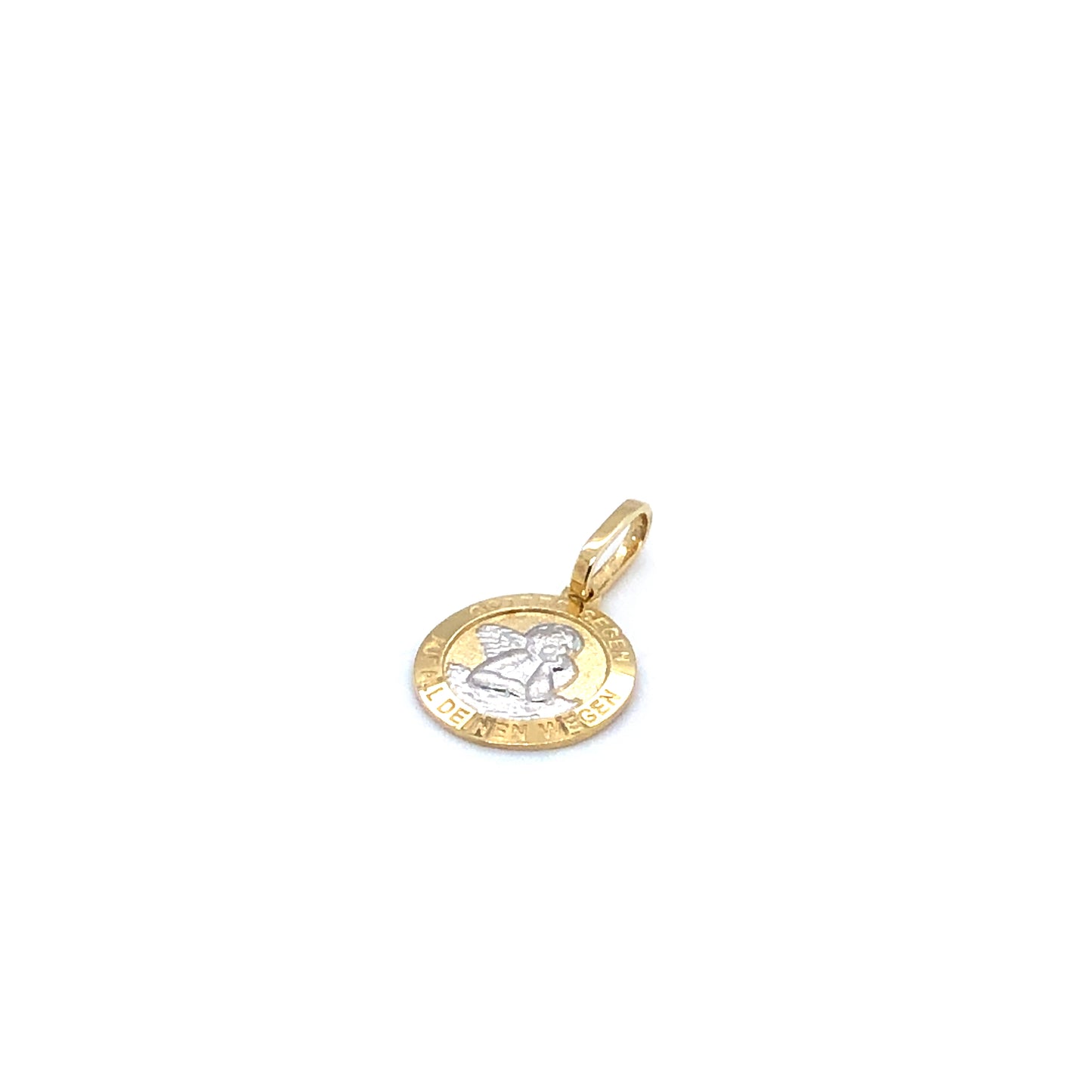 Anhänger 585/-Gelbgold/-Weißgold mit Schutzengel