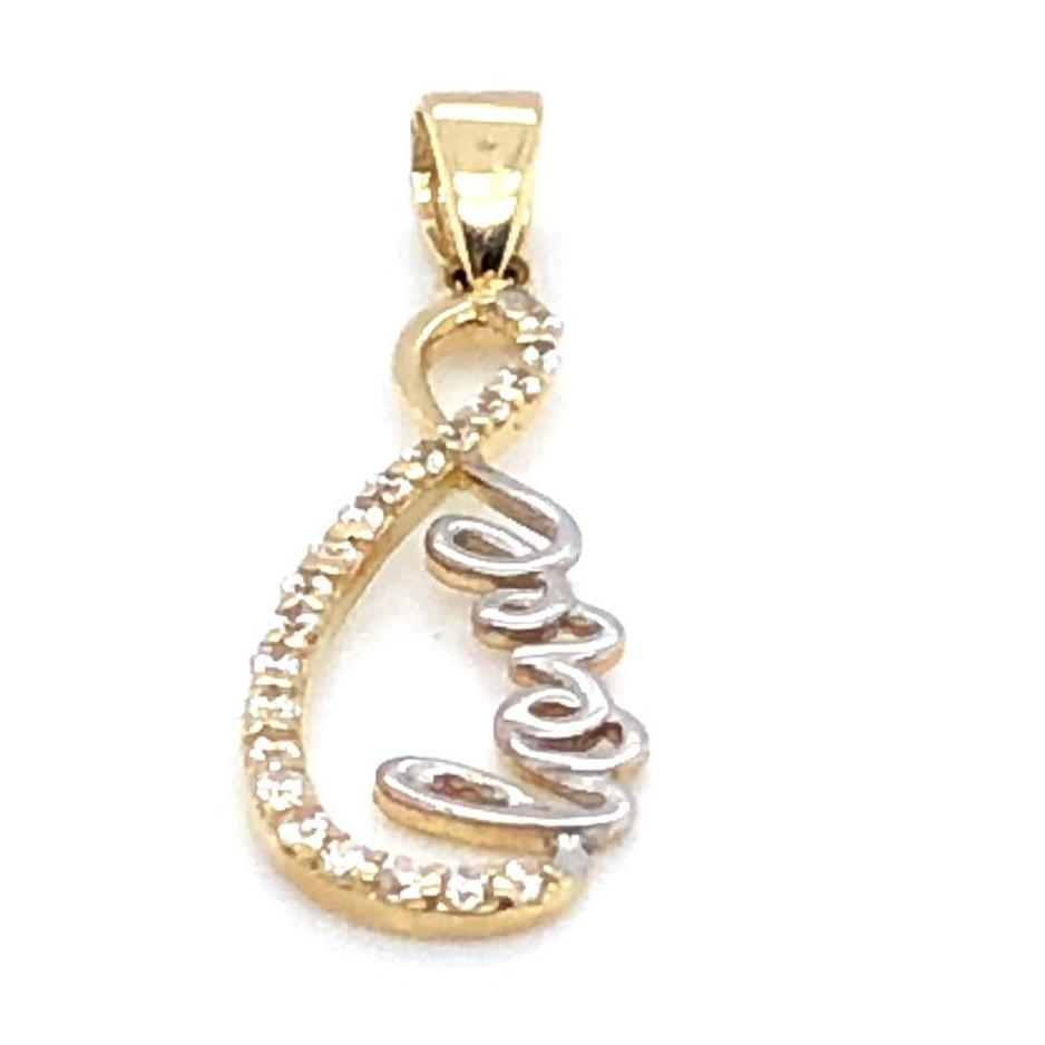 Anhänger 585/-Gelbgold/-Weißgold Undendlichkeitszeichen