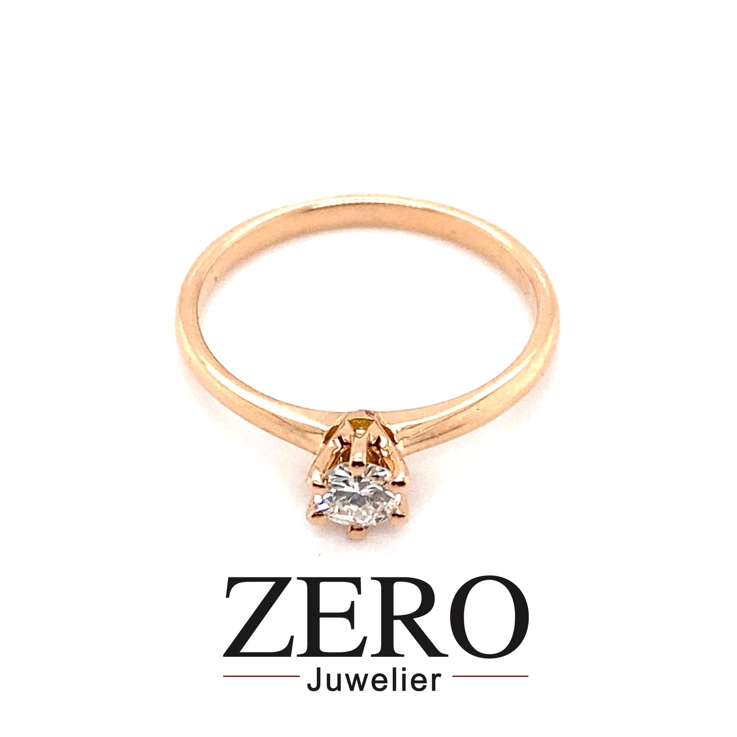 Ring 750/-Rotgold 0,25 ct Brillant