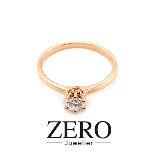 Ring 750/-Rotgold  0,25 ct Brillant