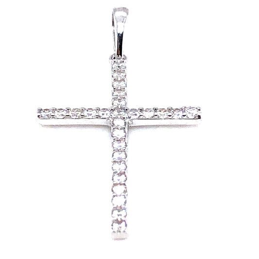 Anhänger 585/-Weißgold Kreuz