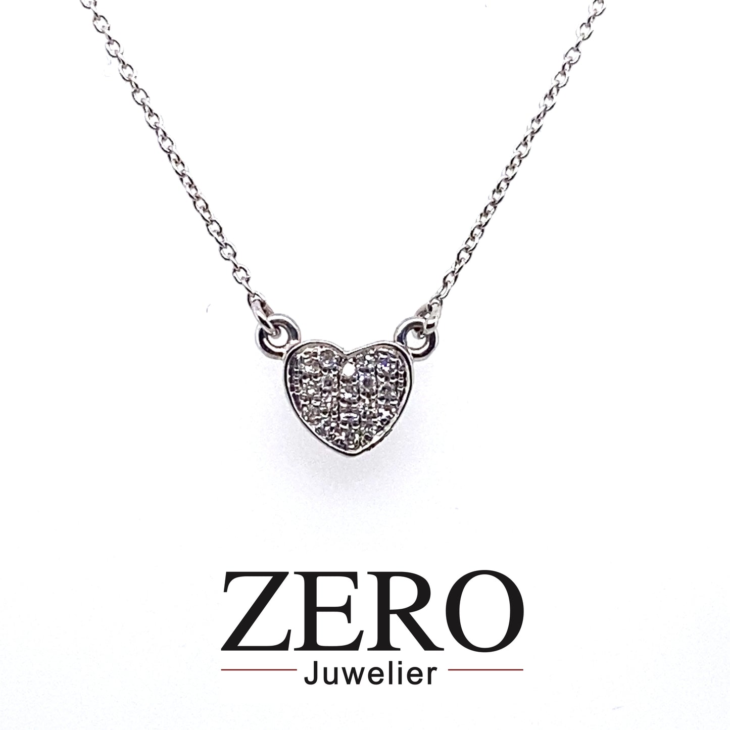 Kette mit Anhänger Herz Brillanten 750/-Weißgold