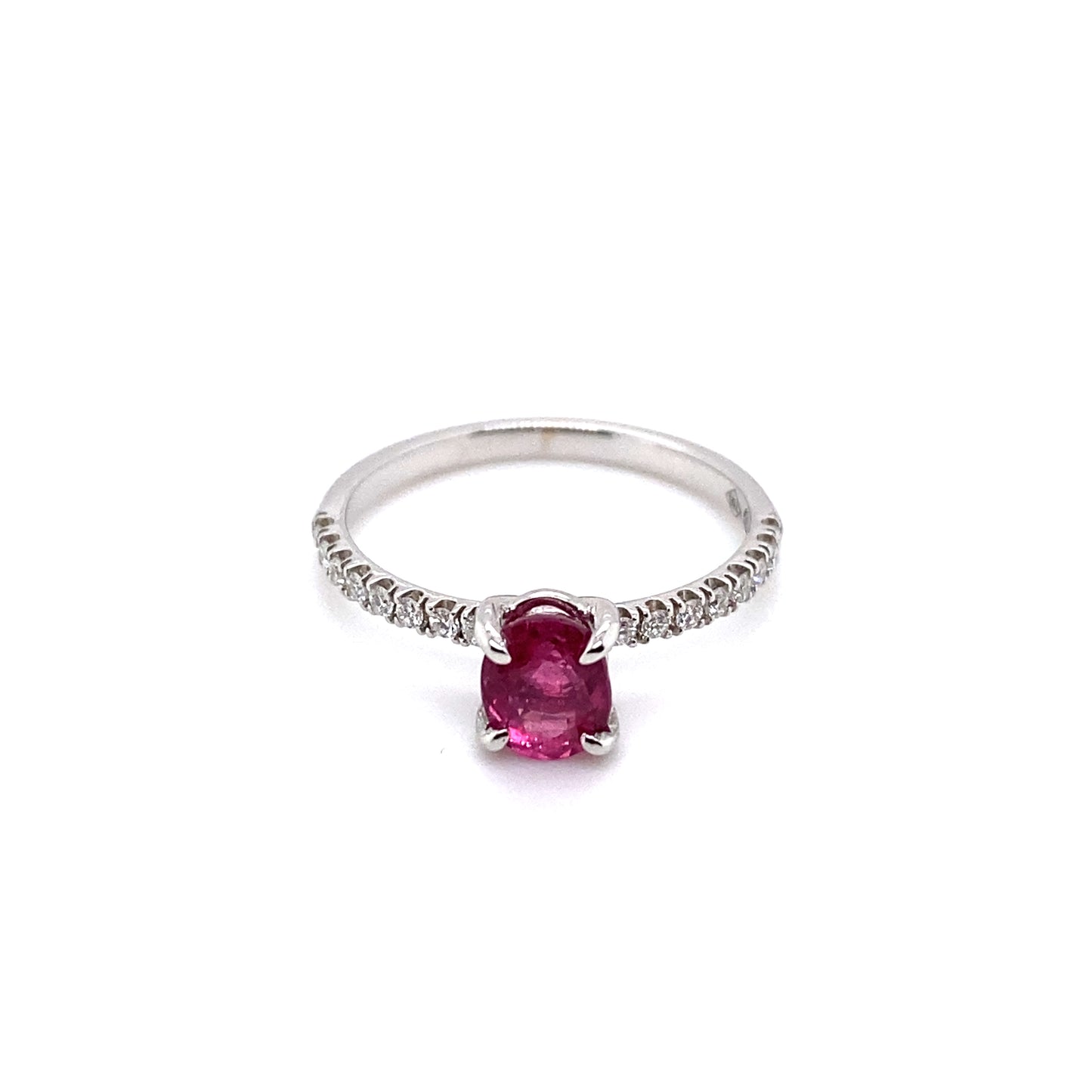 Ring Weißgold 750/- Pink Saphir Brillanten