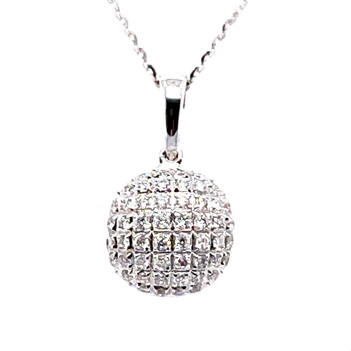 Kette 585/-Weißgold mit Anhänger Brillanten
