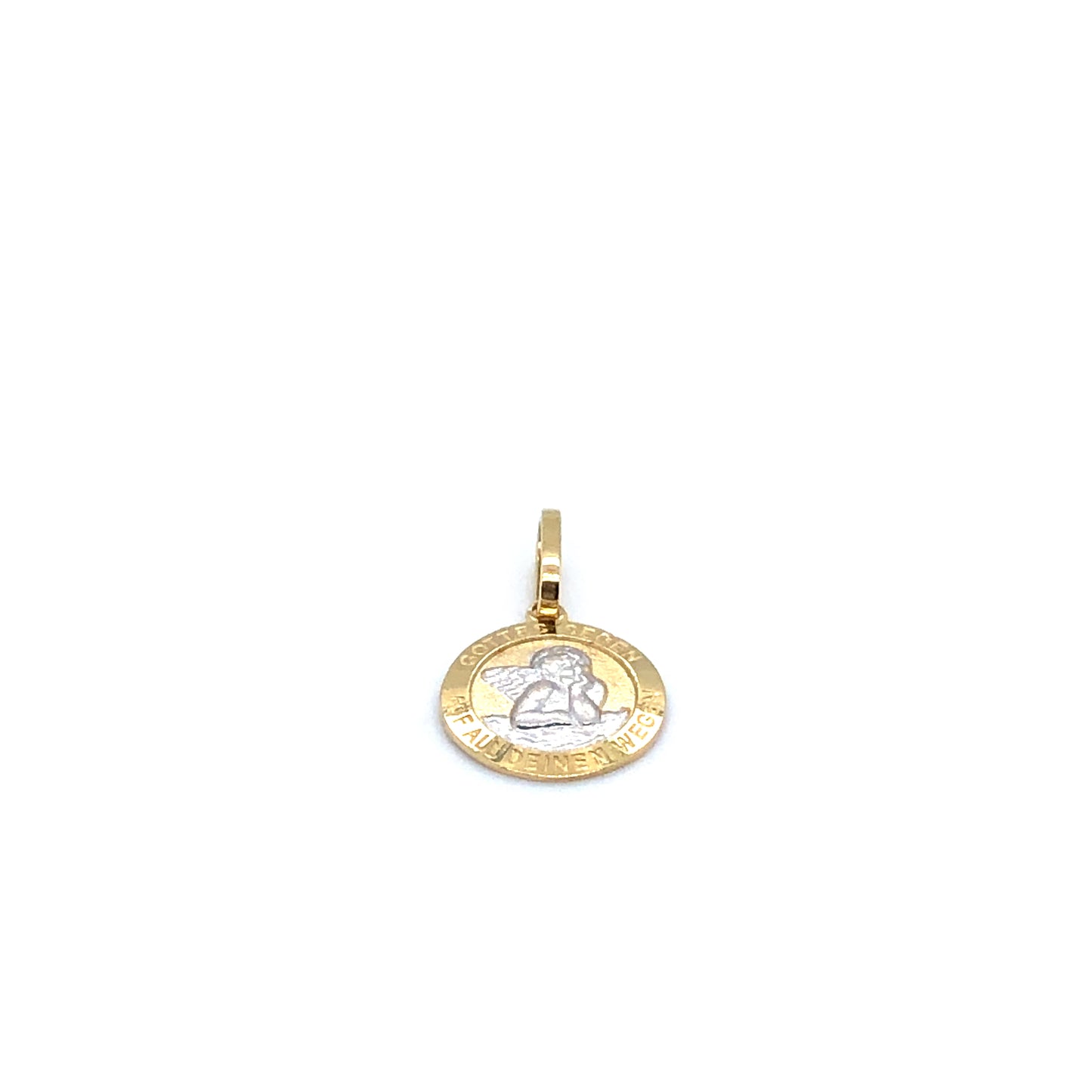 Anhänger 585/-Gelbgold/-Weißgold mit Schutzengel