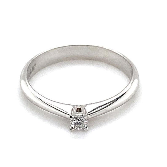Ring Weißgold 585/- Brillant 0,07 ct H-si