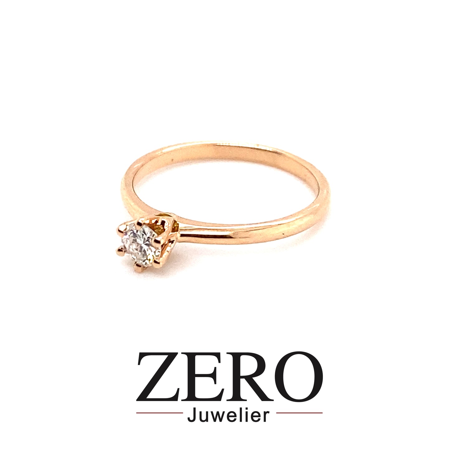 Ring 750/-Rotgold 0,25 ct Brillant