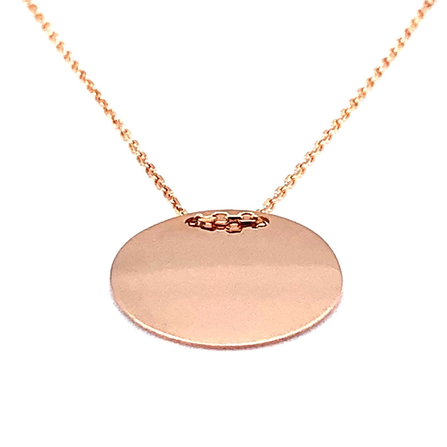 Kette 585/-Rotgold mit Gravurplatte